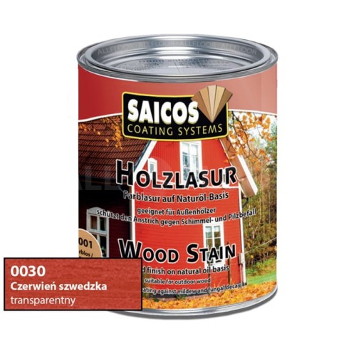 Saicos 0030 Lazura Olejna Czerwień Szwedzka 750ml