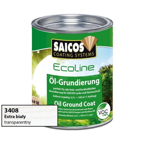 Saicos 3408 Ecoline Olej Gruntujący Extra Biały 750ml