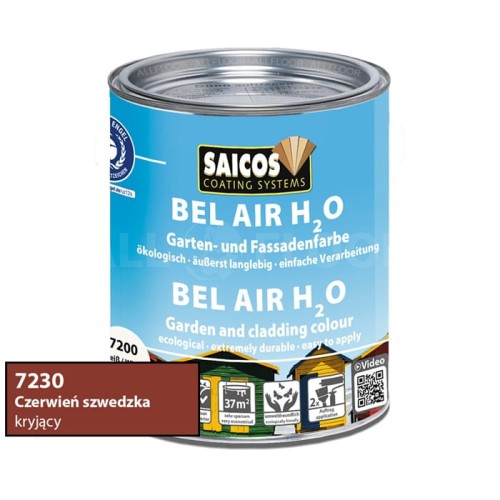 Saicos 7230 Bel Air H2O Czerwień Szwedzka Kryjący 750ml