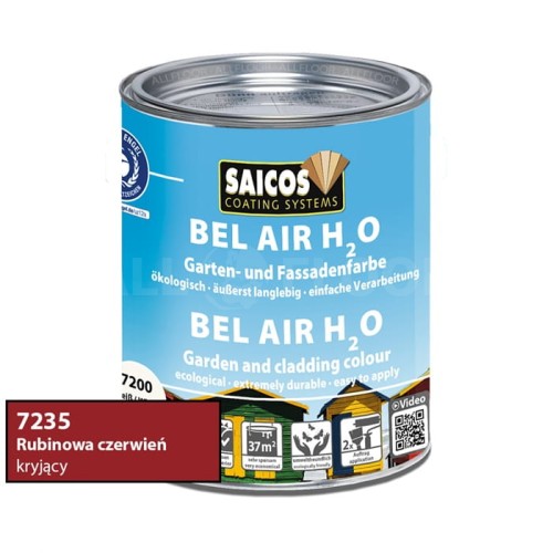 Saicos 7235 Bel Air H2O Rubinowa Czerwień Kryjący 750ml