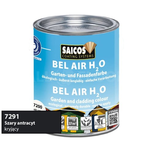 Saicos 7291 Bel Air H2O Szary Antracyt Kryjący 750ml