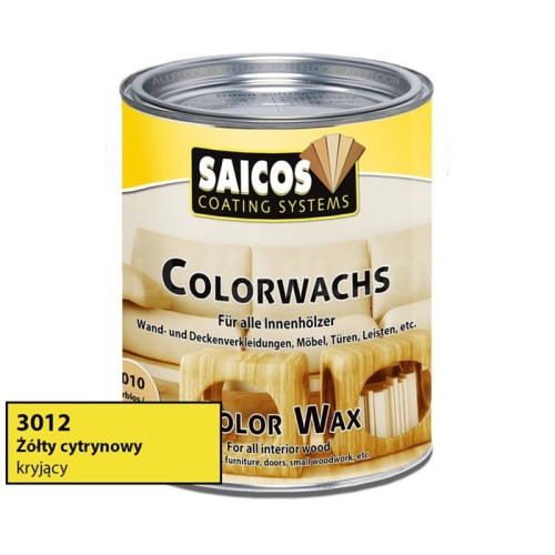 Saicos 3012 Wosk Kolorowy Classic Żółty Cytrynowy Kryjący 750ml