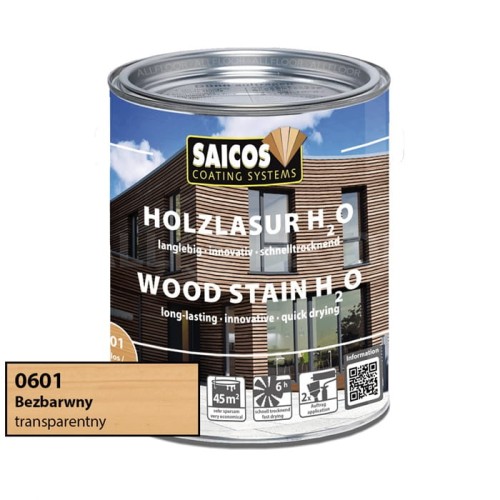 Saicos 0601 Lazura Olejna H2O Bezbarwny 750ml