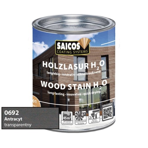 Saicos 0692 Lazura Olejna H2O Antracyt 750ml