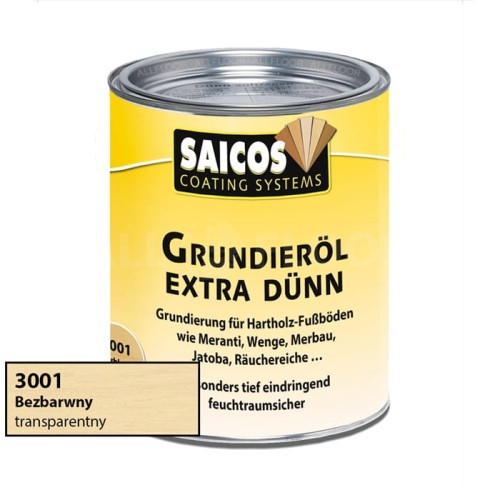 Saicos 3001 Olej Gruntujący Extra Rzadki Bezbarwny 750ml