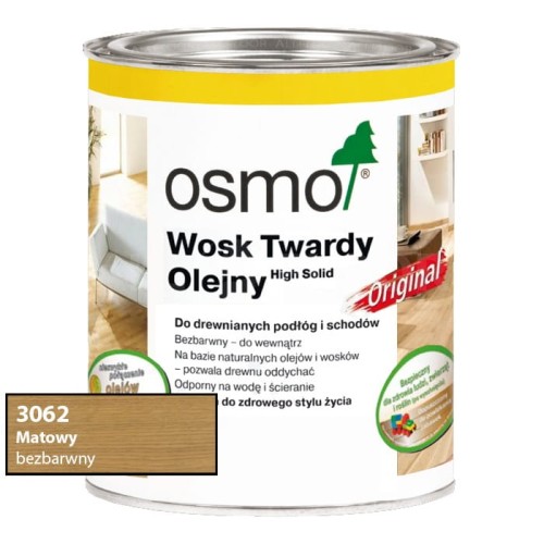 Osmo 3062 Wosk Twardy Olejny Original Matowy 750ml