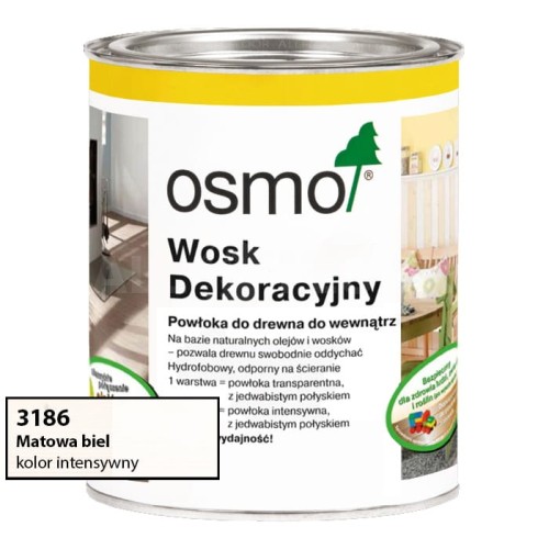 Osmo 3186 Wosk Dekoracyjny Matowa biel 750ml